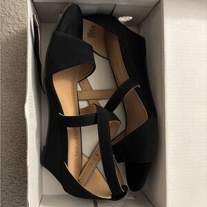 Dream Pairs Black Wedge Sandals